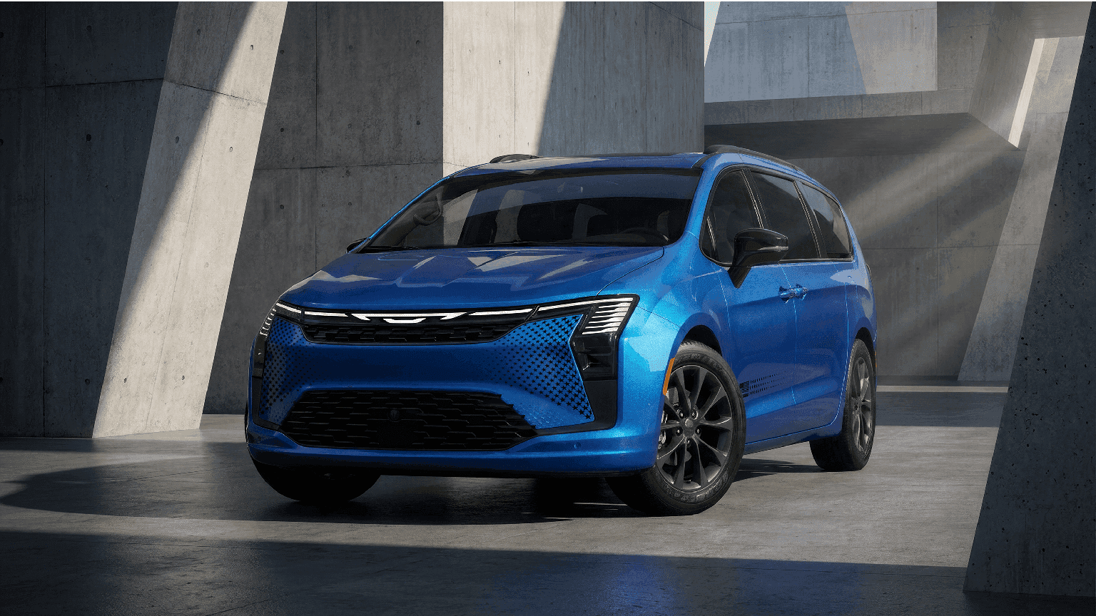 2027 Chrysler Pacifica minivan with passenger sliding door open.