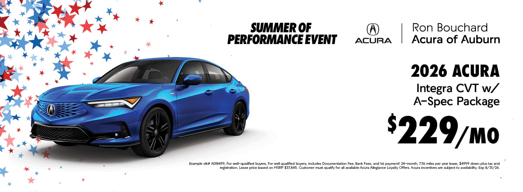 Acura Integra July Offer