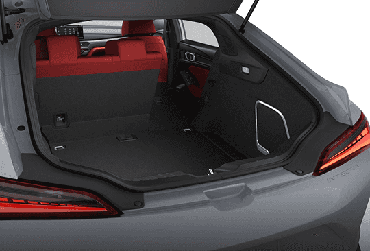 2026 Acura Integra cargo space with 60/40-split rear seats partially folded