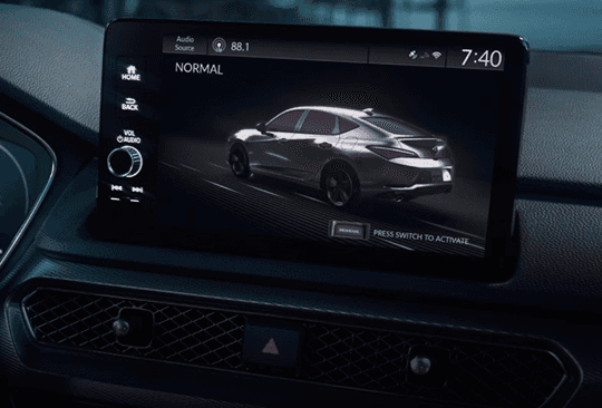 2026 Acura Integra Normal drive mode shown on the infotainment display