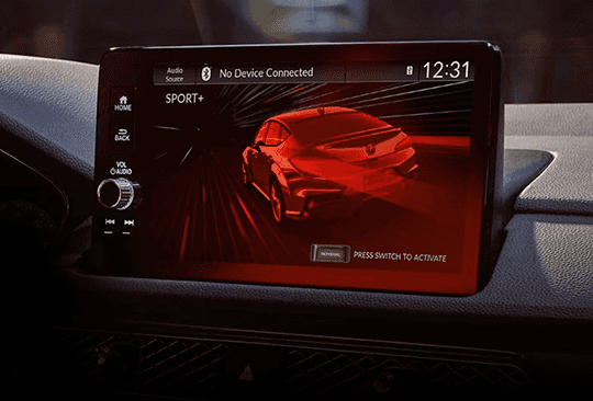 2026 Acura Integra Type S Sport+ drive mode shown on the infotainment display