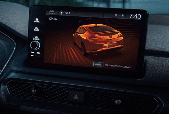 2026 Acura Integra Sport drive mode shown on the infotainment display