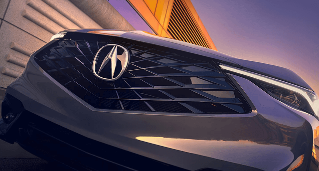 2026 Acura ADX Diamond Pentagon grille and Acura emblem close-up