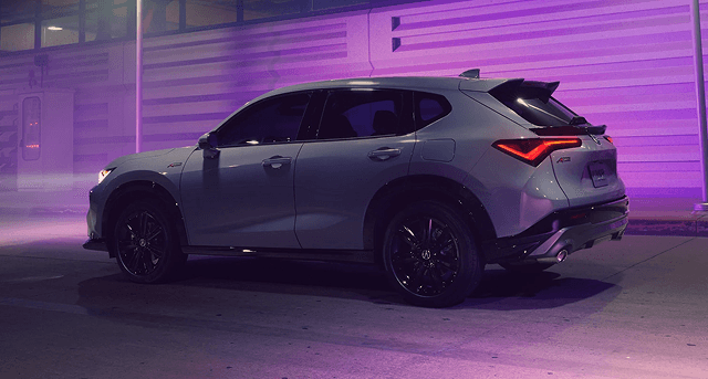 2026 Acura ADX A-Spec in gray, rear three-quarter view