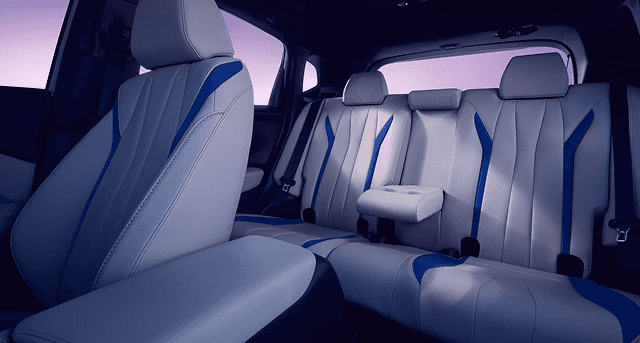 2026 Acura ADX A-Spec with Advance Package rear seats in gray leather with blue accents