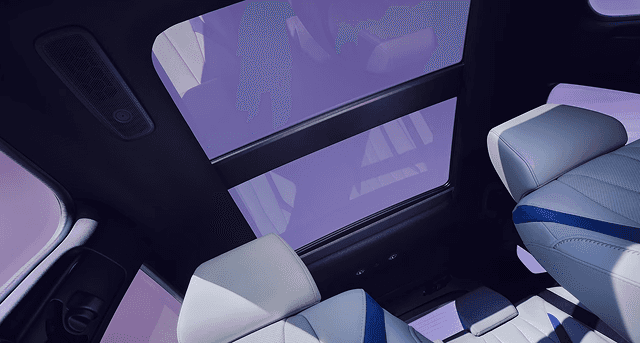 2026 Acura ADX panoramic moonroof viewed from rear cabin