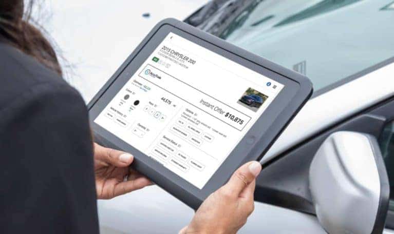 Looking at your trade in offer on a tablet