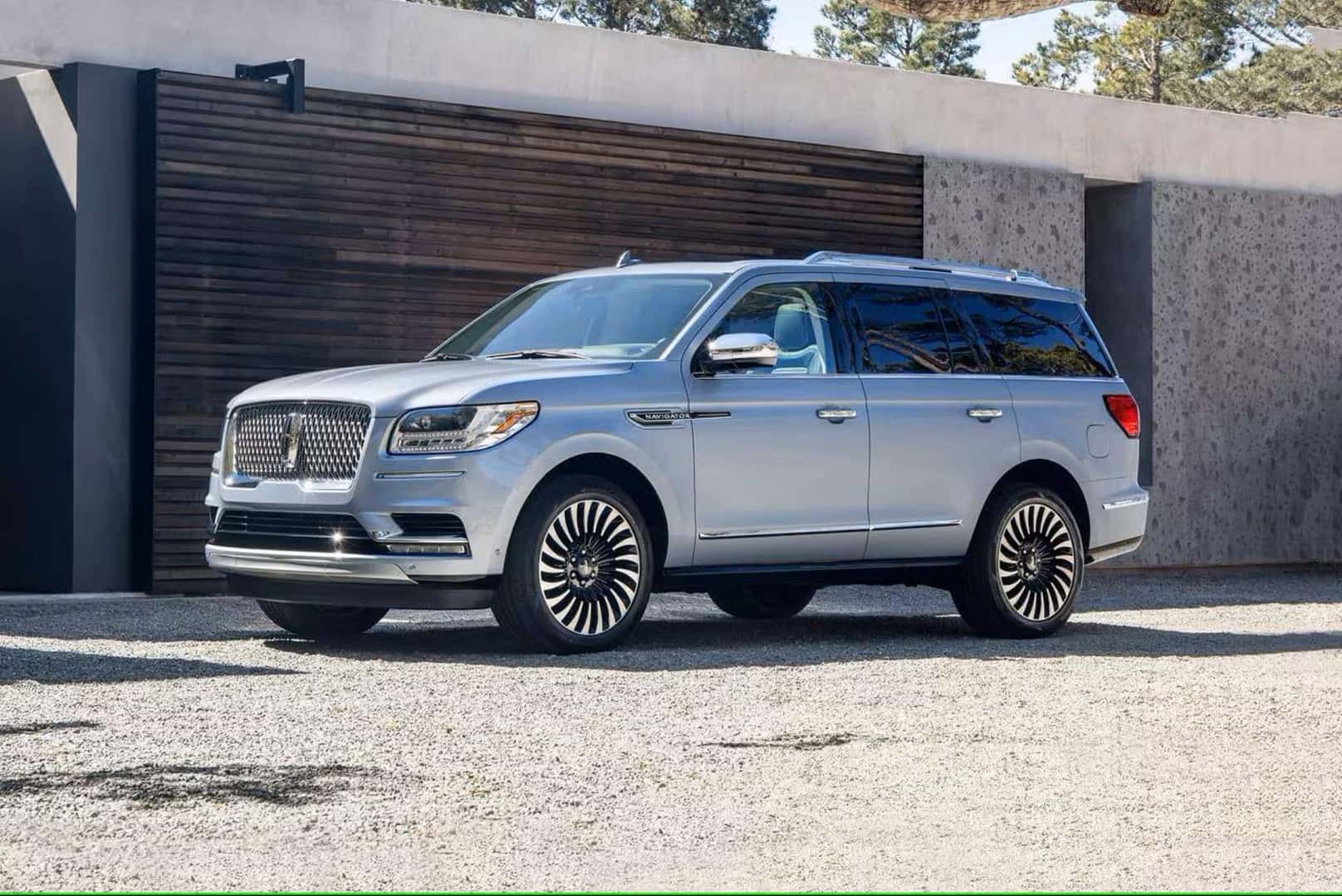 A Shining Silver 2020 Lincoln Navigator Relaxing In The Shade