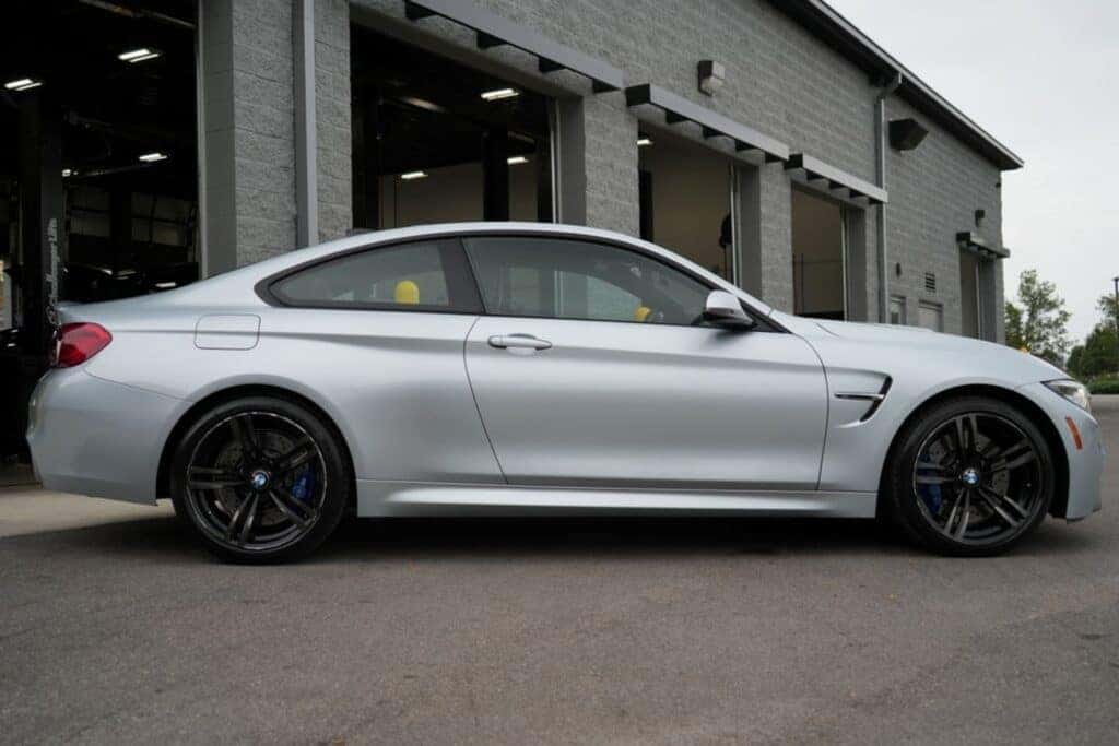The Side View Of A Silver Used Car