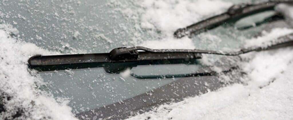 Frosted Wipers Of A Winter Car