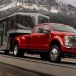 A Scarlet F-450 Hauling A