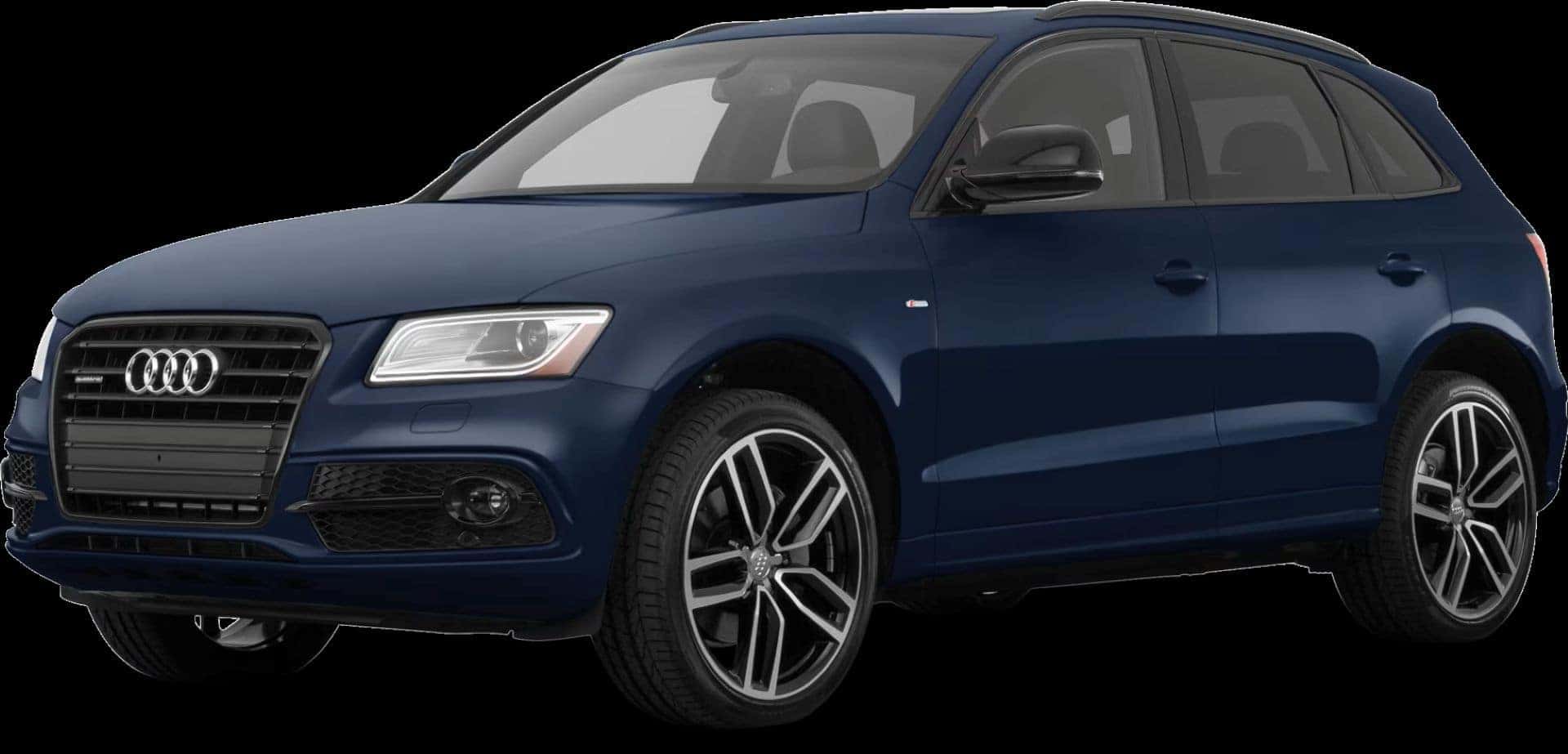 A Navy 2017 Audi Q5 Photoshopped Into A Black Background