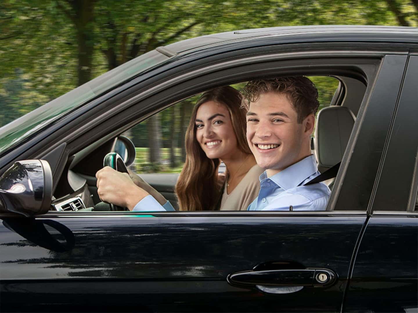 Two Teen Drivers Cruising On The Road