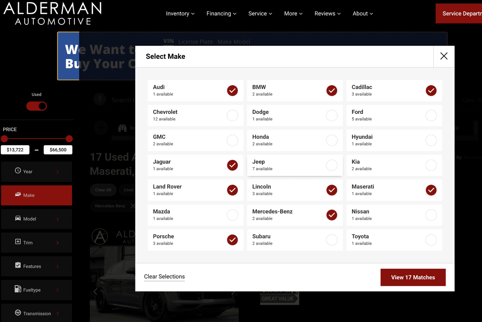 The Alderman Automotive Website With Features To Help You Find The Perfect Used Vehicle