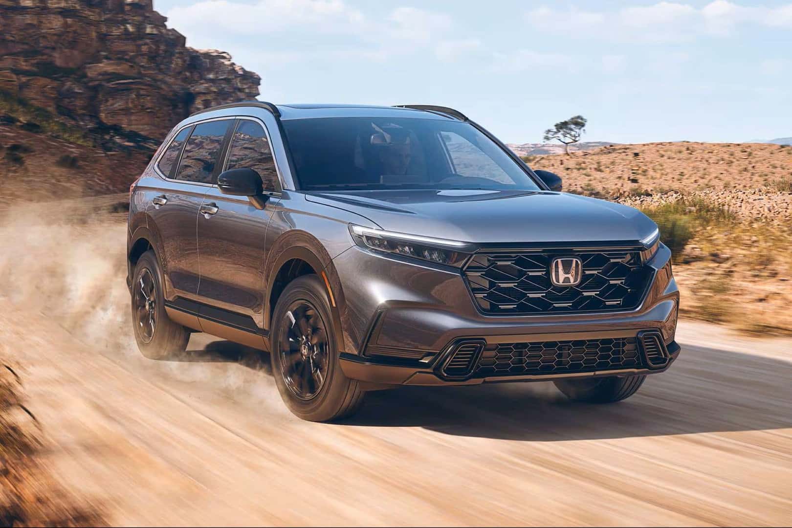 A Top Safety Pick: The Speeding 2024 Honda CR-V, Speeding On Desert Roads