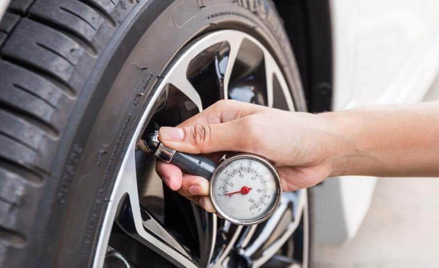 Checking tire pressure