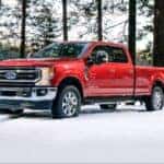 The Trustworthy 2020 Ford F-250 Super Duty, Driving Off-Road In A Snowed-In Forest