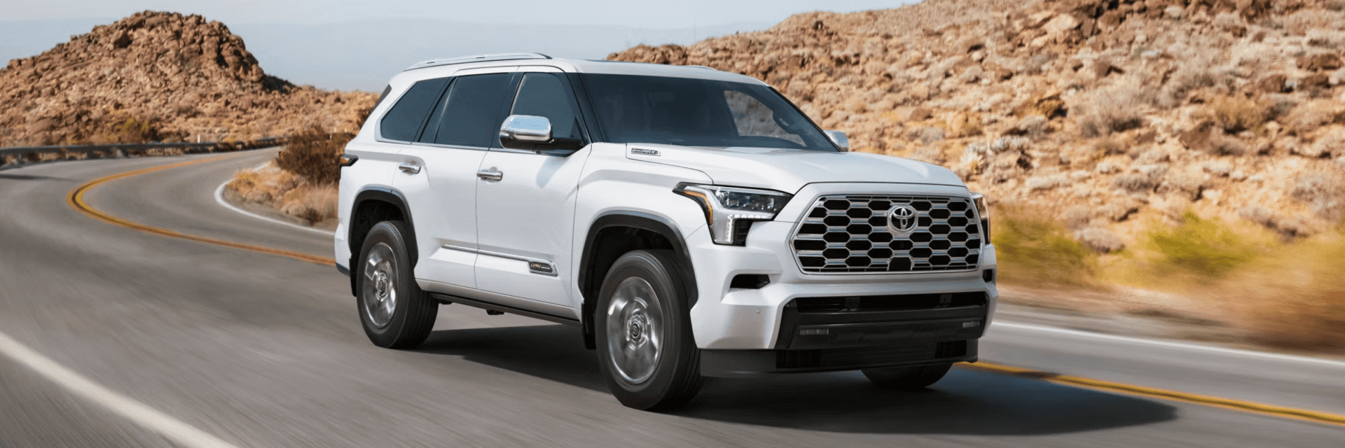 The Great And Sizeable 2025 Toyota Sequoia, Driving Around A Road's Bend