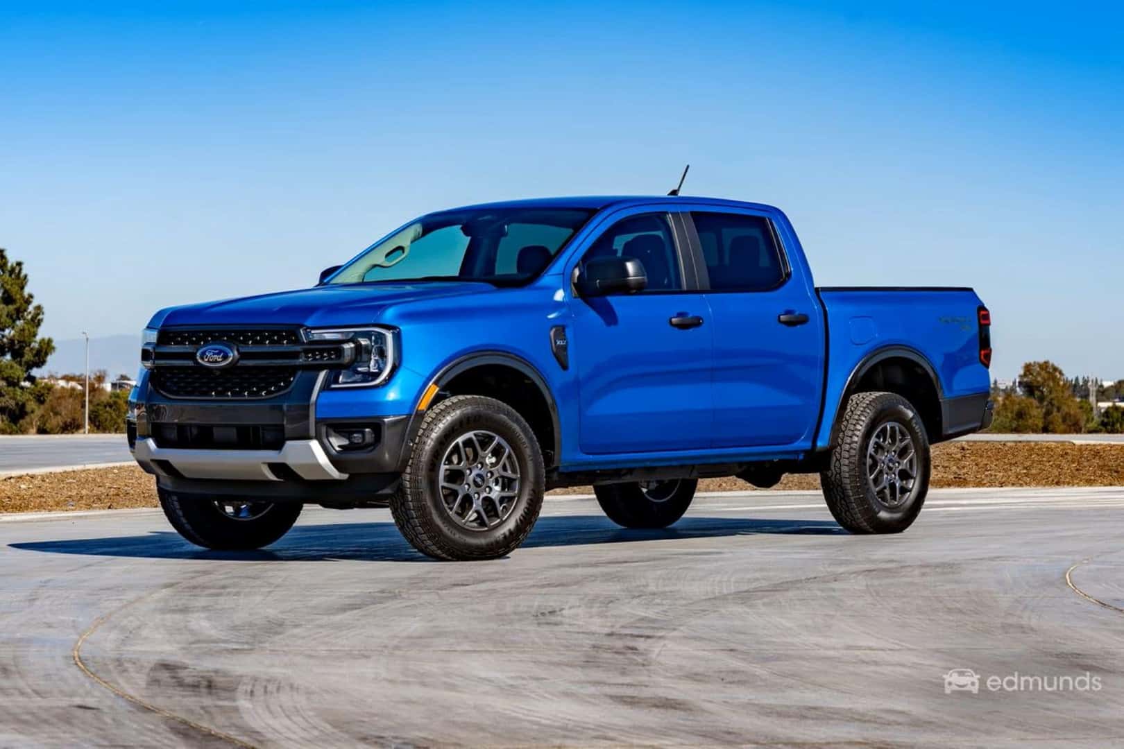 A Sexy Blue 2025 Ford Ranger Sport, Parked Breathtakingly In A Mediocre Parking Lot