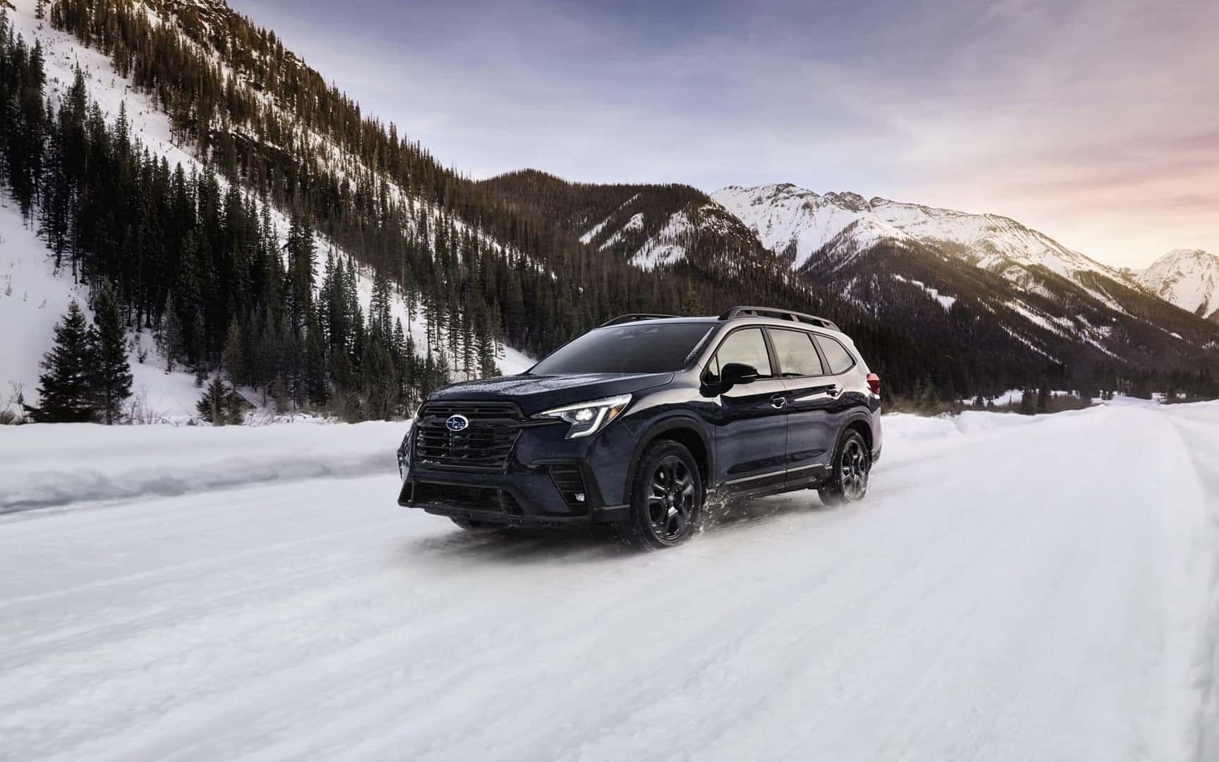 The Persevering Subaru Ascent, Riding Through The Snow And Past Gloriously Vast Mountains