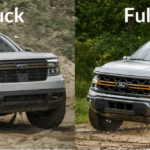 A Full-Size Truck To The Left And Mid-Size Truck To The Right, Both Epically Blowing Dust And Dirt As They Drift In Forest Terrain