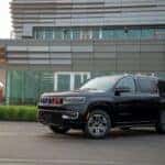 The Immensely Spacious Jeep Wagoneer, Parked Outside A Corporate Building