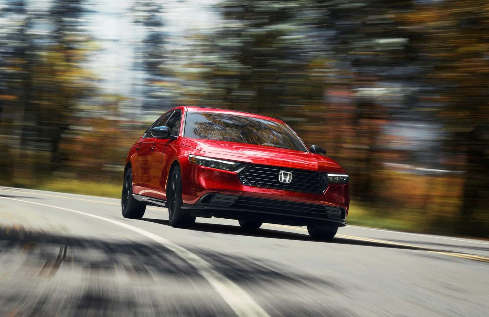 2023 Honda Accord Sport L red in motion 