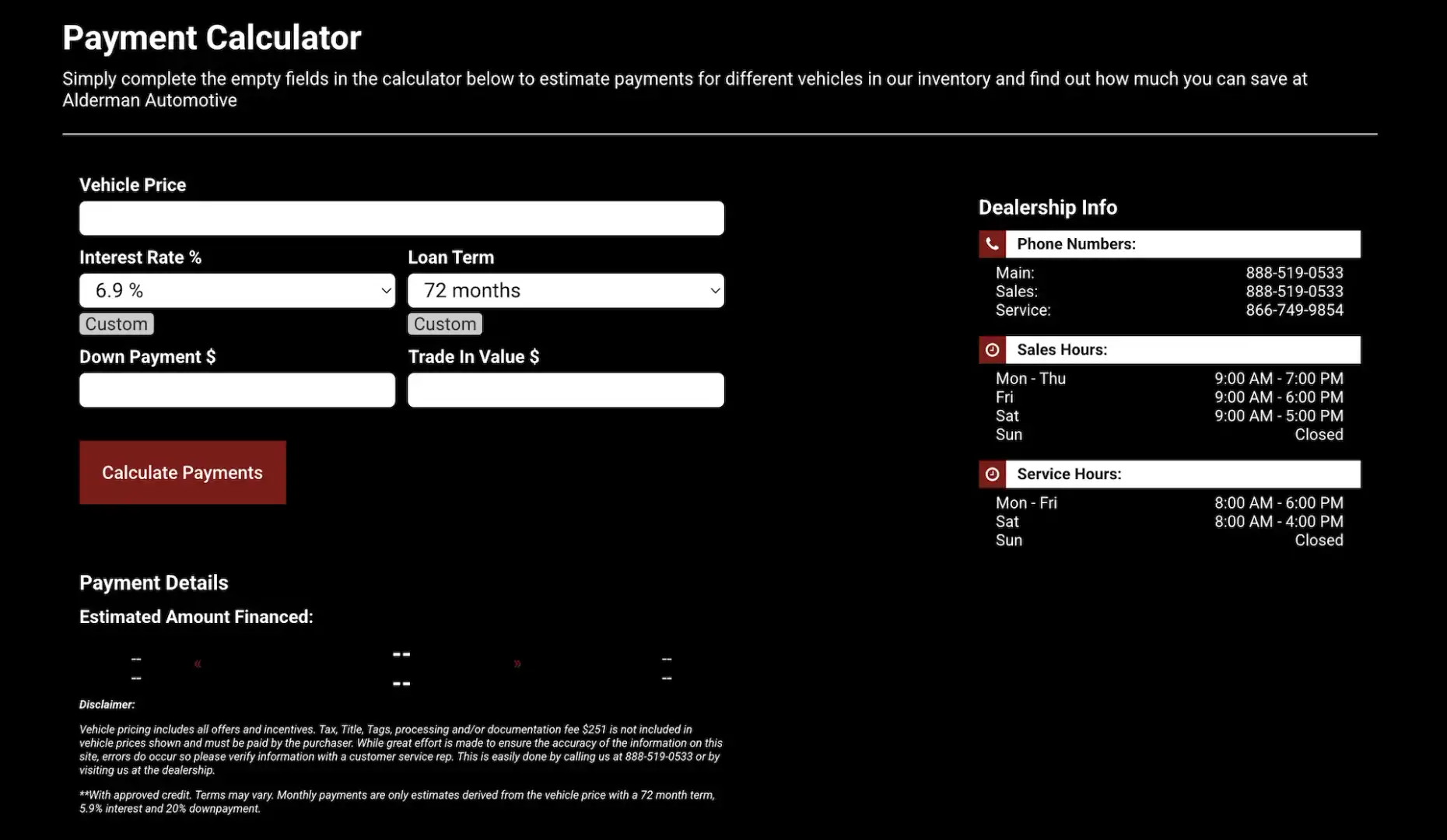 Payment Calculator