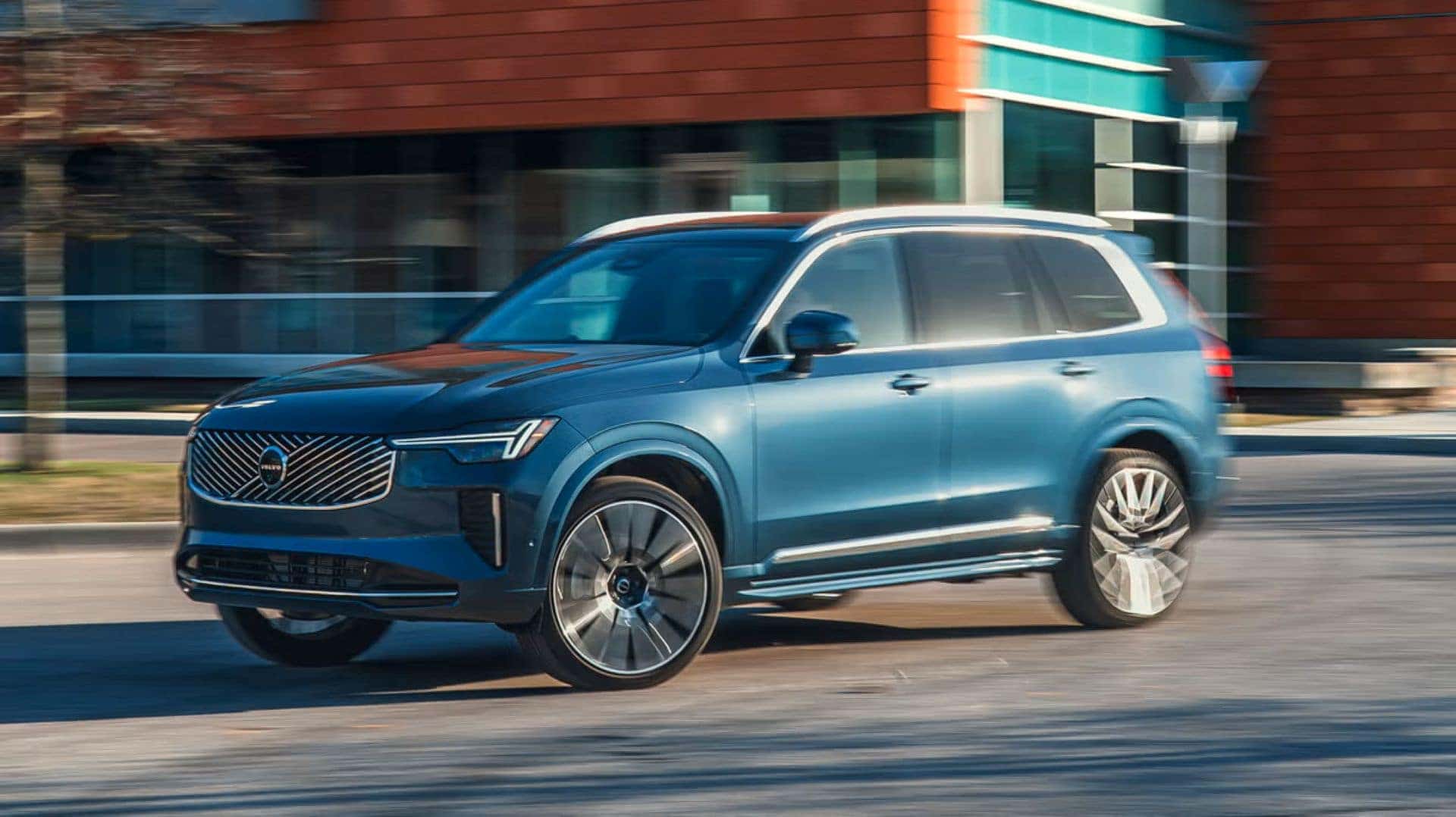 The Upscale And Superb 2025 Volvo Racing Through City Streets, Blurred As It Speeds