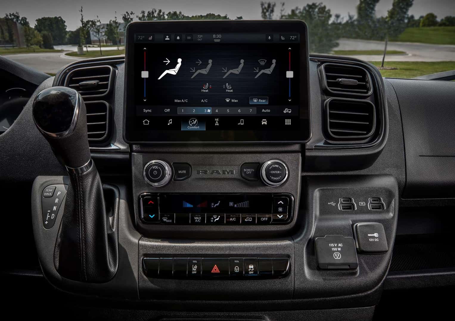 The Fantastic Front Console, Including Soundless Vents, Of A Riveting RAM Vehicle