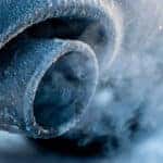Frozen Exhaust Pipe Close Up