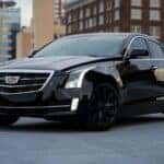 Black Cadillac ATS with black rims