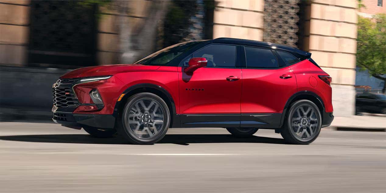 Chevrolet Blazer driving on the road
