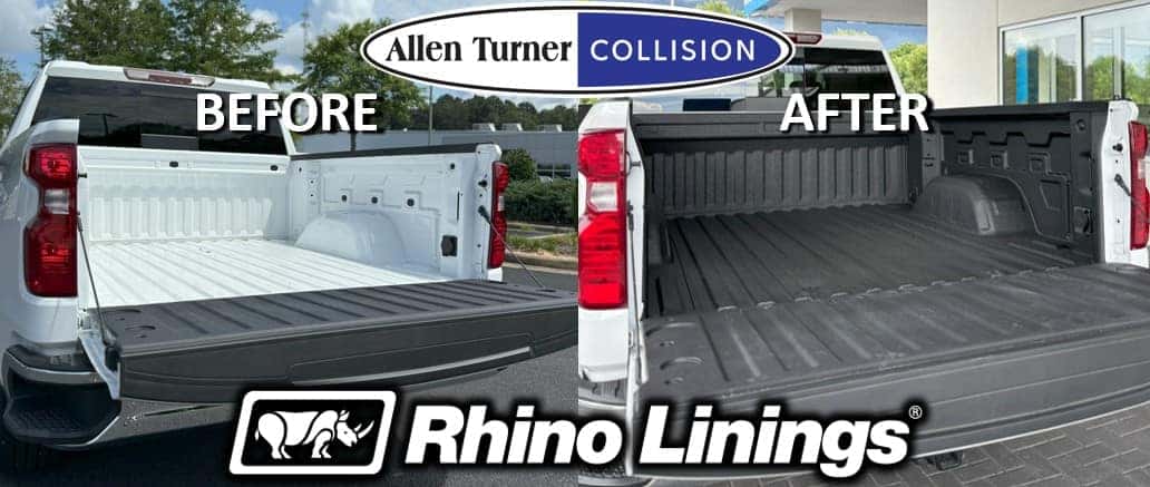 Before and after photo of Rhino lining