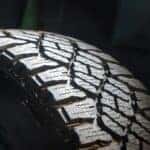 Close-up of a rugged tire tread