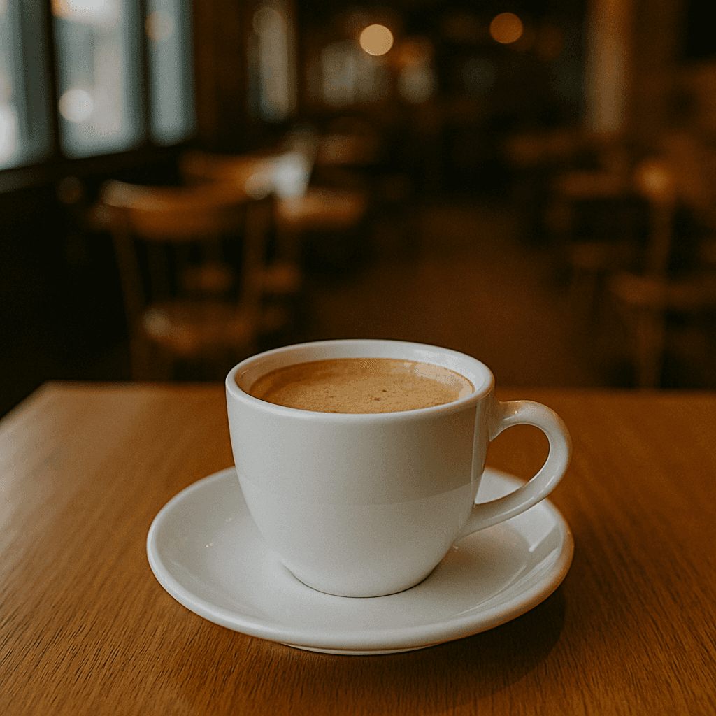 cup of coffee on a table