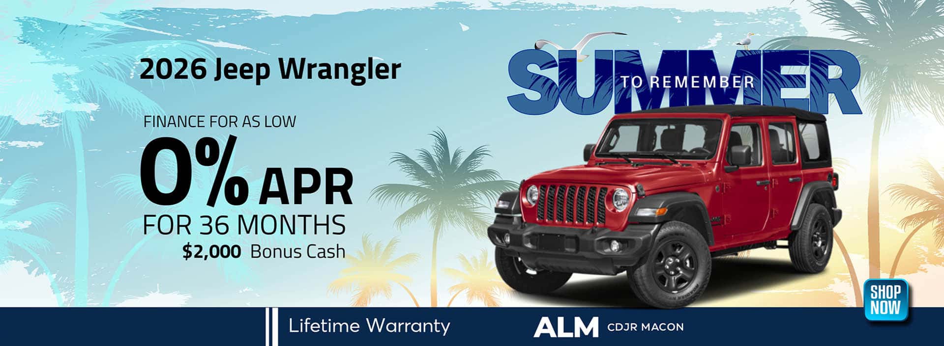 2026 Jeep Wrangler Finance offer. ALM CDJR Macon - Macon, GA