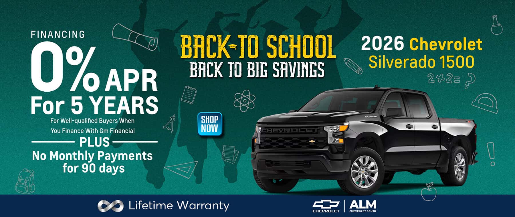 2026 Chevrolet Silverado, finance for 0% up to 5 years plus no payments for 90 years. ALM chevrolet South - Union City, GA