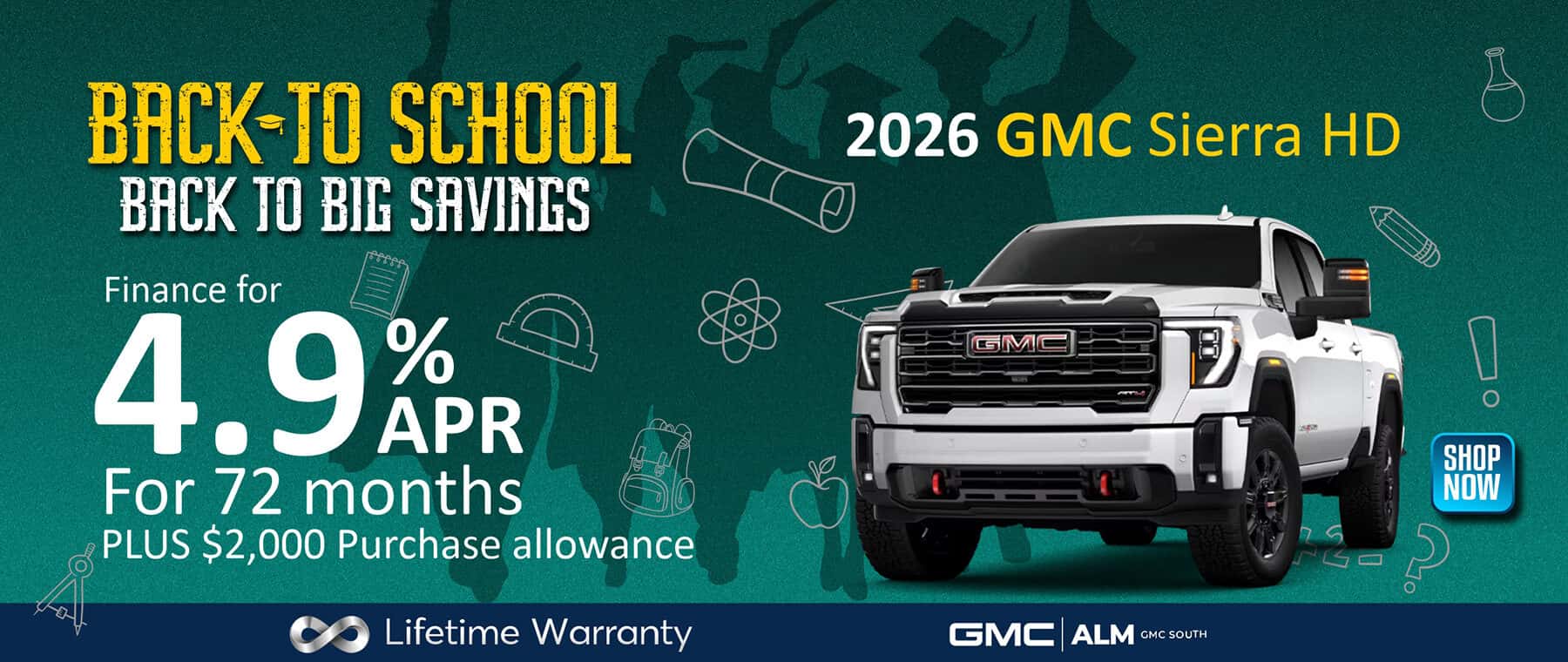 2026 GMC Sierra HD - Finance for 4.9% for 72 months plus $2,000 purchase allowance - ALM GMC South. Morrow, GA
