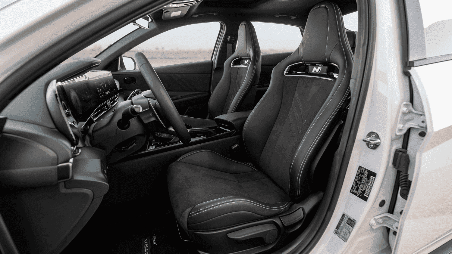 Interior shot of the 2025 Hyundai Elantra N with bolstered sport seats—built for performance drivers in Athens, GA.