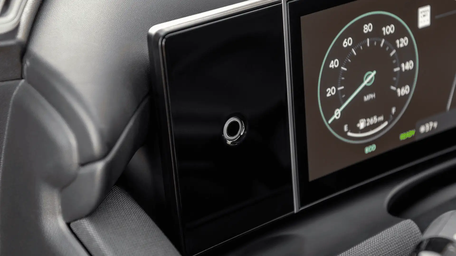 2026 Hyundai Tucson digital instrument cluster close-up showing speedometer and integrated driver display.
