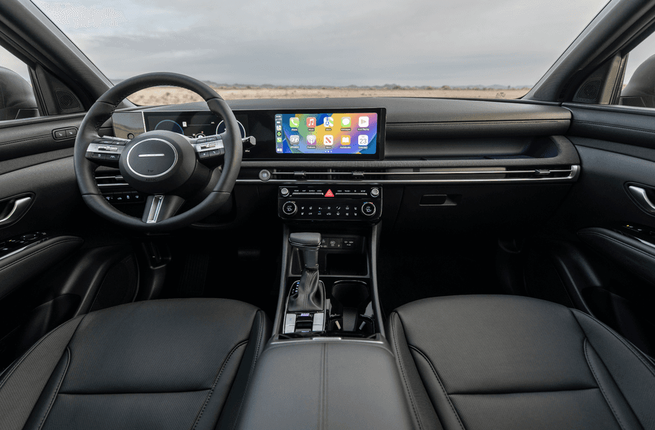 2025 Hyundai Santa Cruz cockpit with digital cluster and sleek touchscreen display