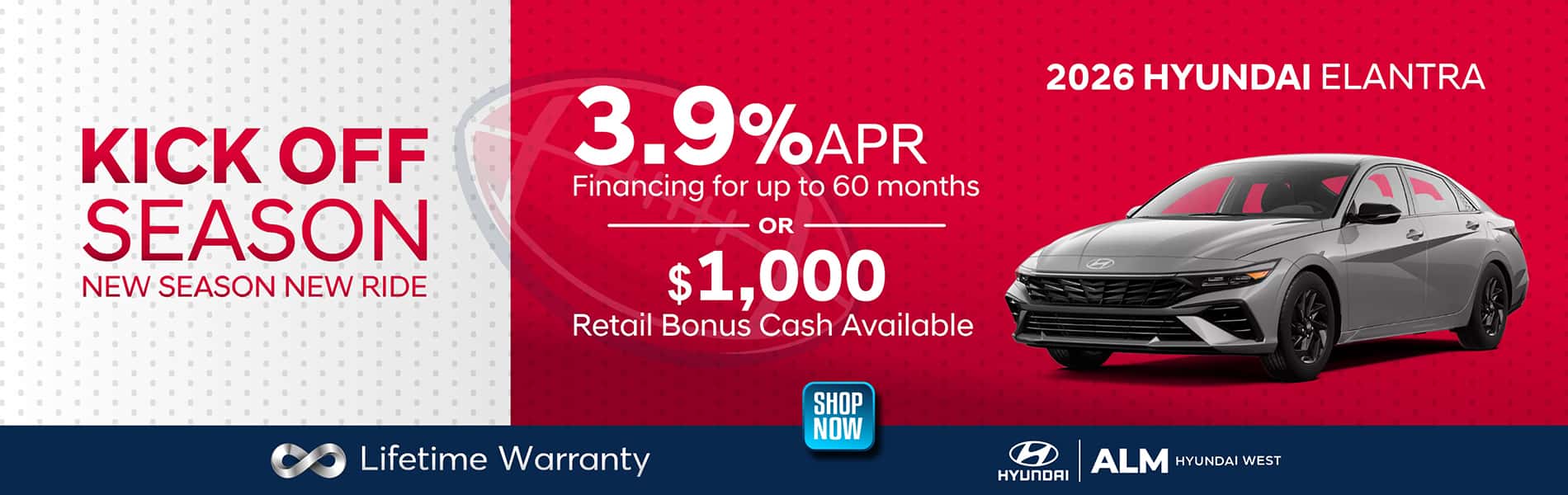 2026 Hyundai Elantra financing offer or retail bonus cash