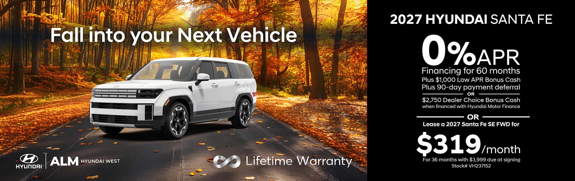 2026 Hyundai Santa Fe Finance, Cash or Lease offer