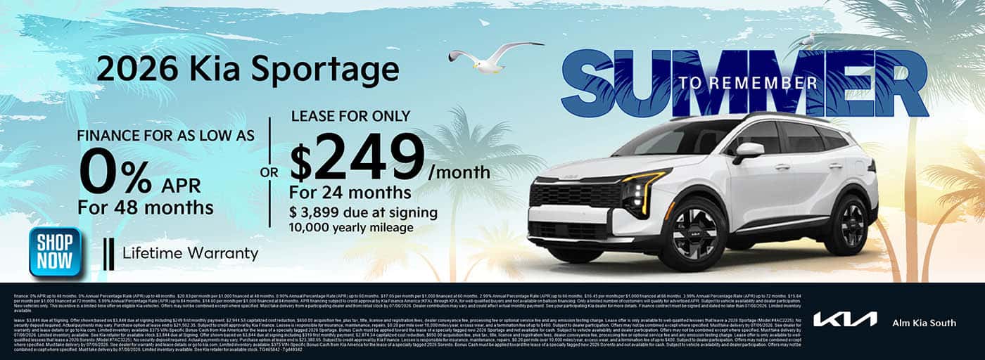 2026 Kia Sportage Finance and Lease offer. ALM Kia South - Union City, GA