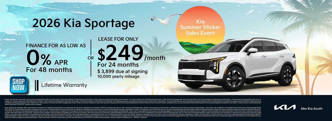 2026 Kia Sportage Finance and Lease offer. ALM Kia South - Union City, GA