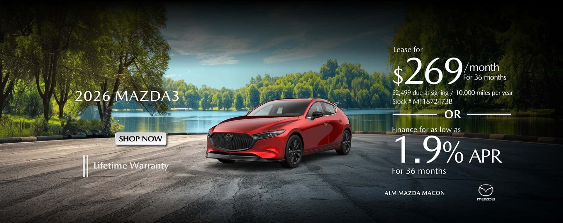 2026 Mazda3 finance and lease offer
