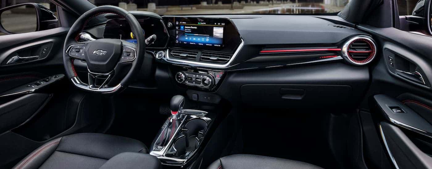 Infotainment and digital gauge cluster on a 2024 Chevy Trax for sale near Danville