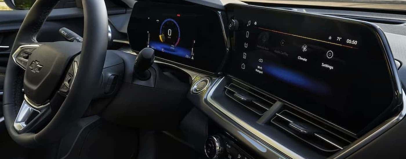 Infotainment and digital gauge cluster on a 2025 Chevy Trax for sale near Haverhill