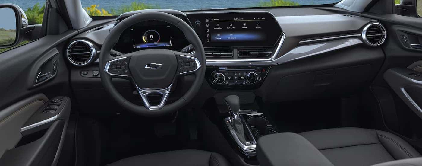 Infotainment and digital gauge cluster on a 2025 Chevy Trax for sale in Amesbury